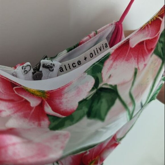 ALICE + OLIVIA Samantha draped floral-print satin midi dress - Picture 3 of 8